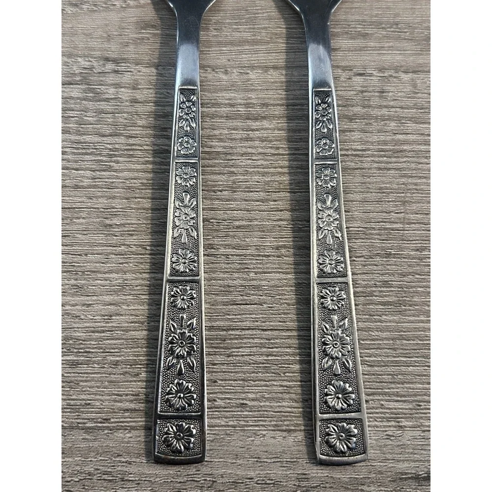 Vintage MCM Imperial‎ Stainless Serta Salad Forks Set of 2 Korea